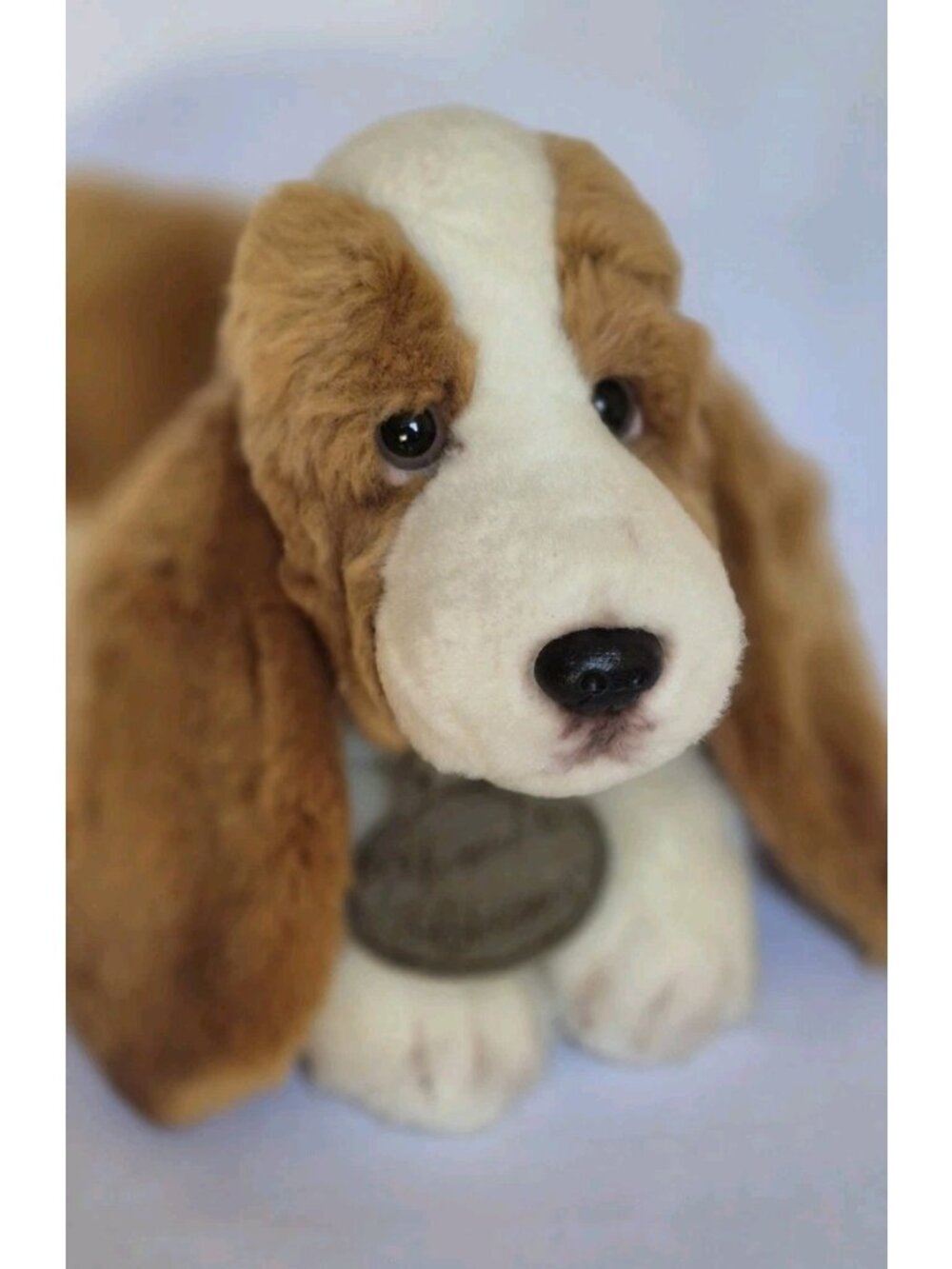 YOMIKO classic RUSS BASSETT HOUND REALISTIC DOG PUP 16" PLUSH STUFFED ANIMAL NWT